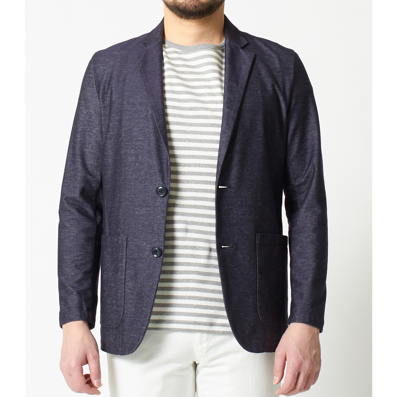 デニムテイスト ジャージー テーラードジャケット Three Dots Heliopole エリオポール 公式オンラインストア