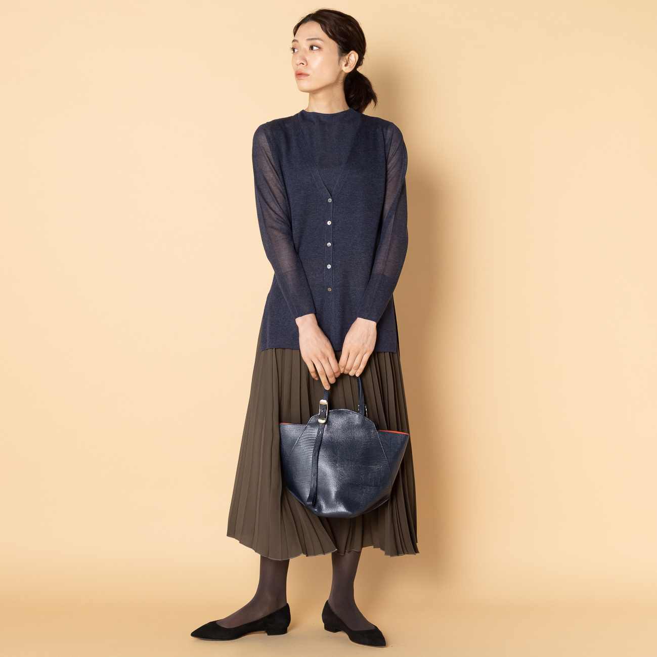 エリオポール HELIOPOLE ORGANIC COTTON LONG CARDIGAN