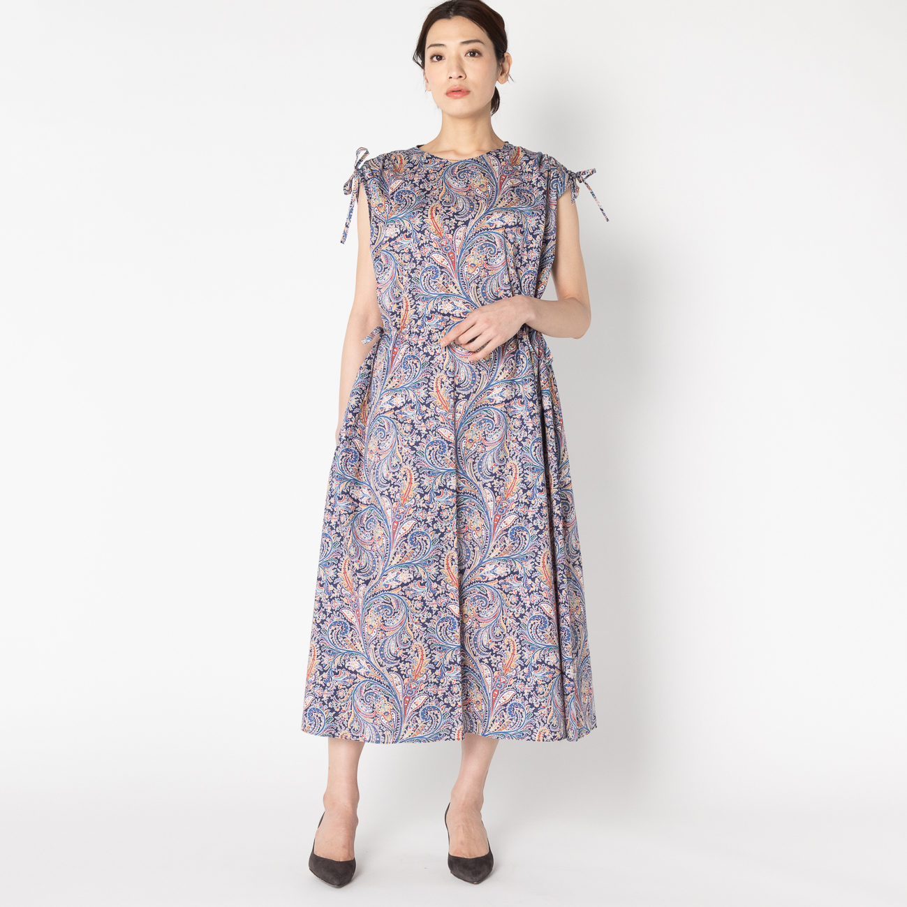 セール価格 公式 洗える リバティプリント ワンピース 新作saleセール30 Off