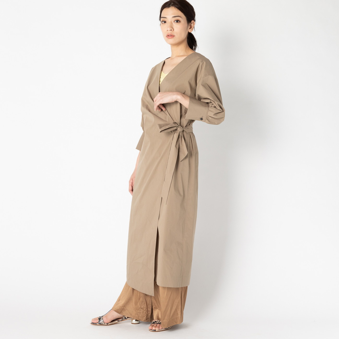 More Sale タイプライターストレッチ カシュクールラッフワンピース Heliopole Heliopole エリオポール 公式オンラインストア