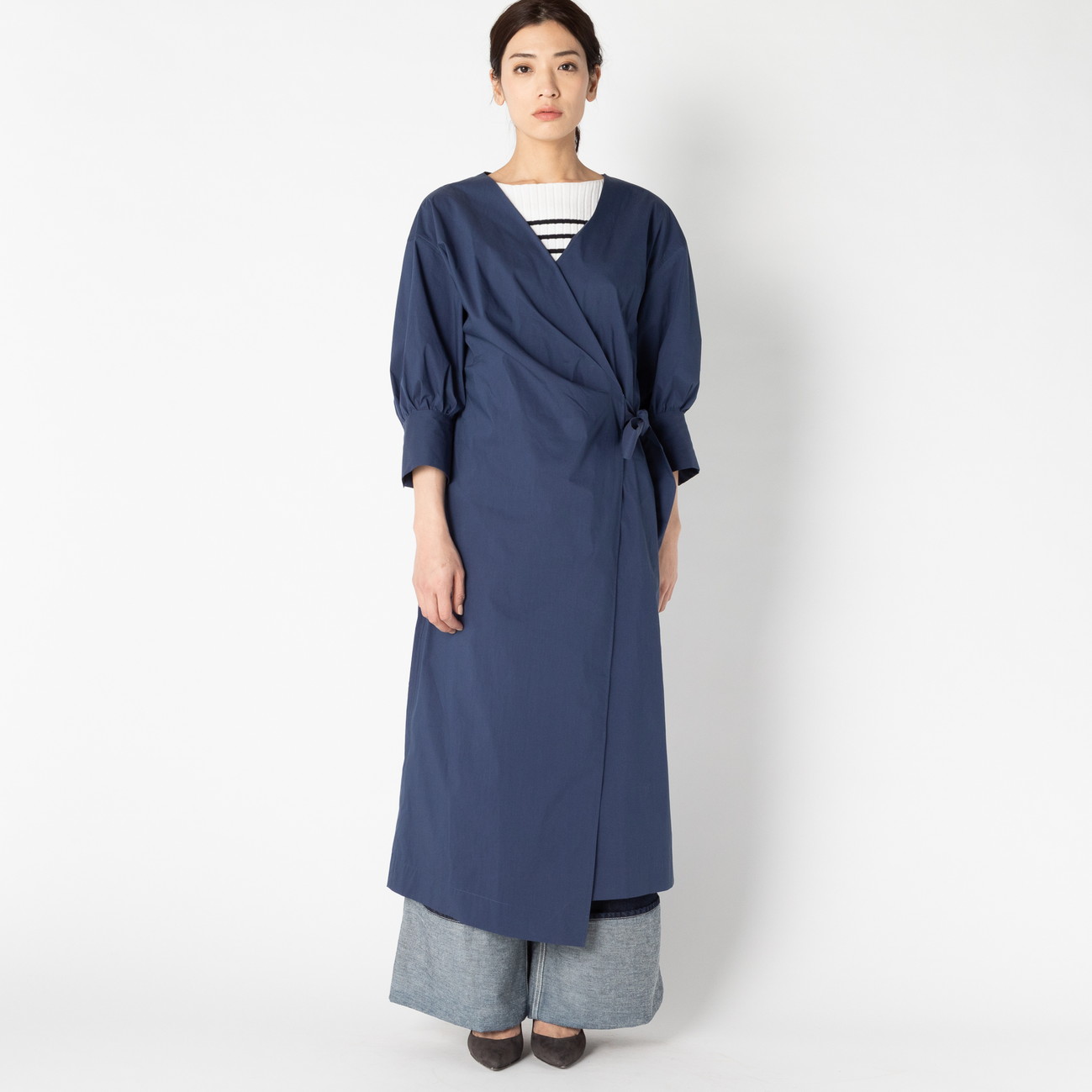 More Sale タイプライターストレッチ カシュクールラッフワンピース Heliopole Heliopole エリオポール 公式オンラインストア