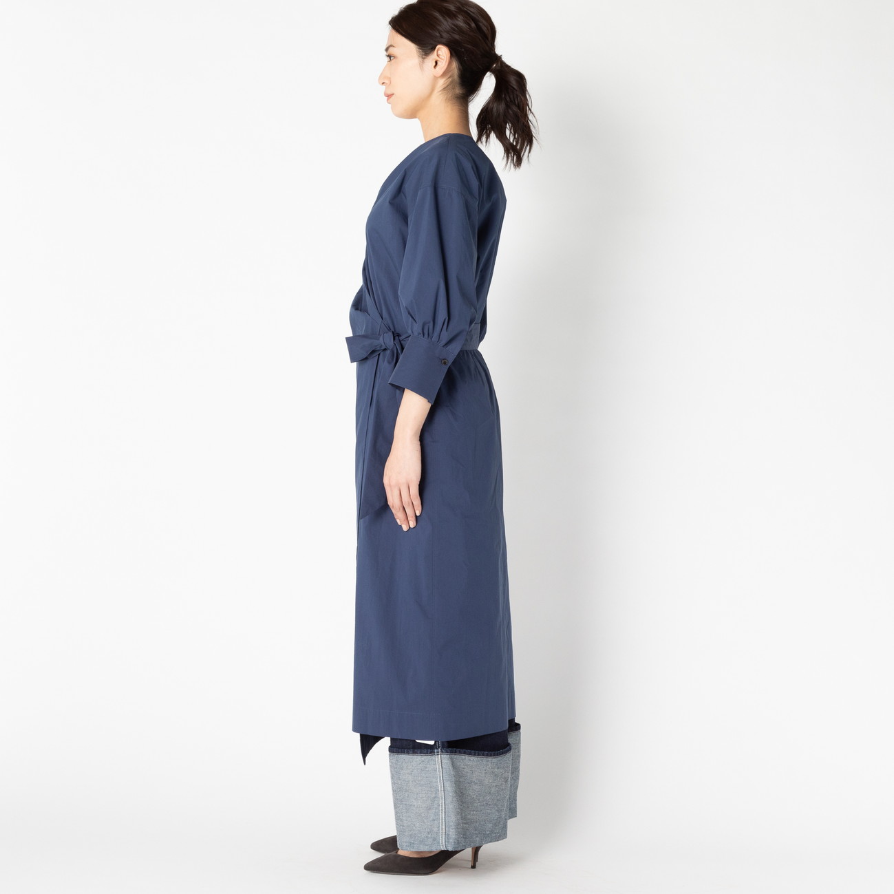 More Sale タイプライターストレッチ カシュクールラッフワンピース Heliopole Heliopole エリオポール 公式オンラインストア