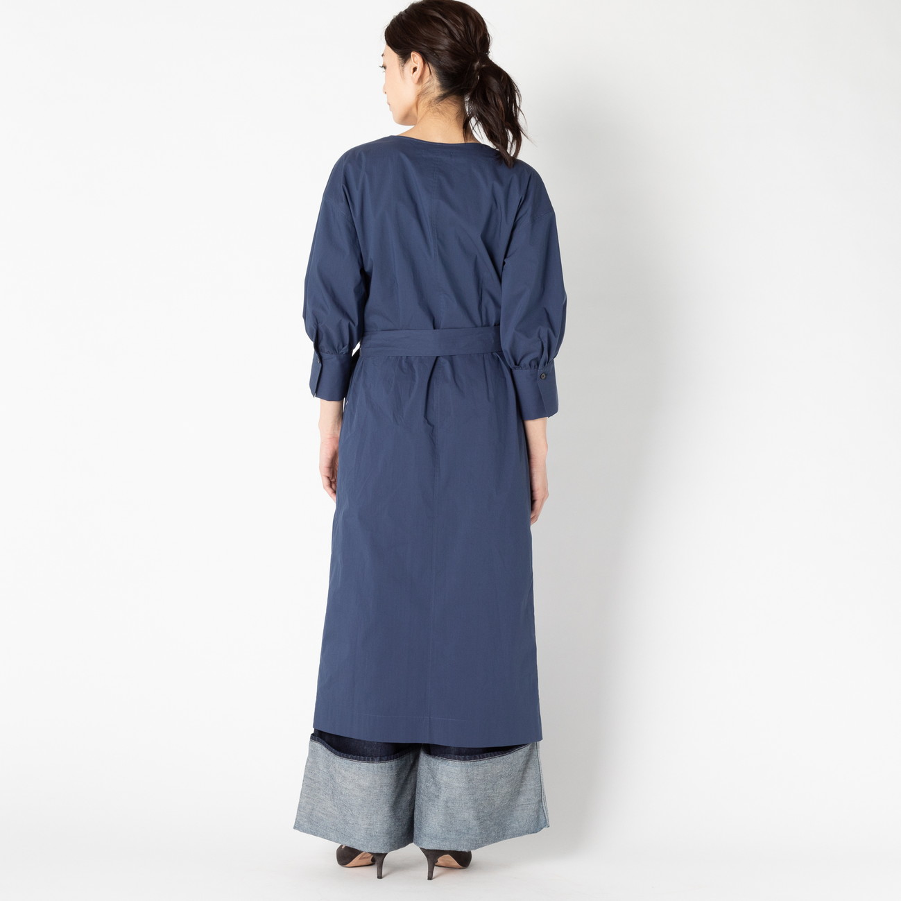 More Sale タイプライターストレッチ カシュクールラッフワンピース Heliopole Heliopole エリオポール 公式オンラインストア