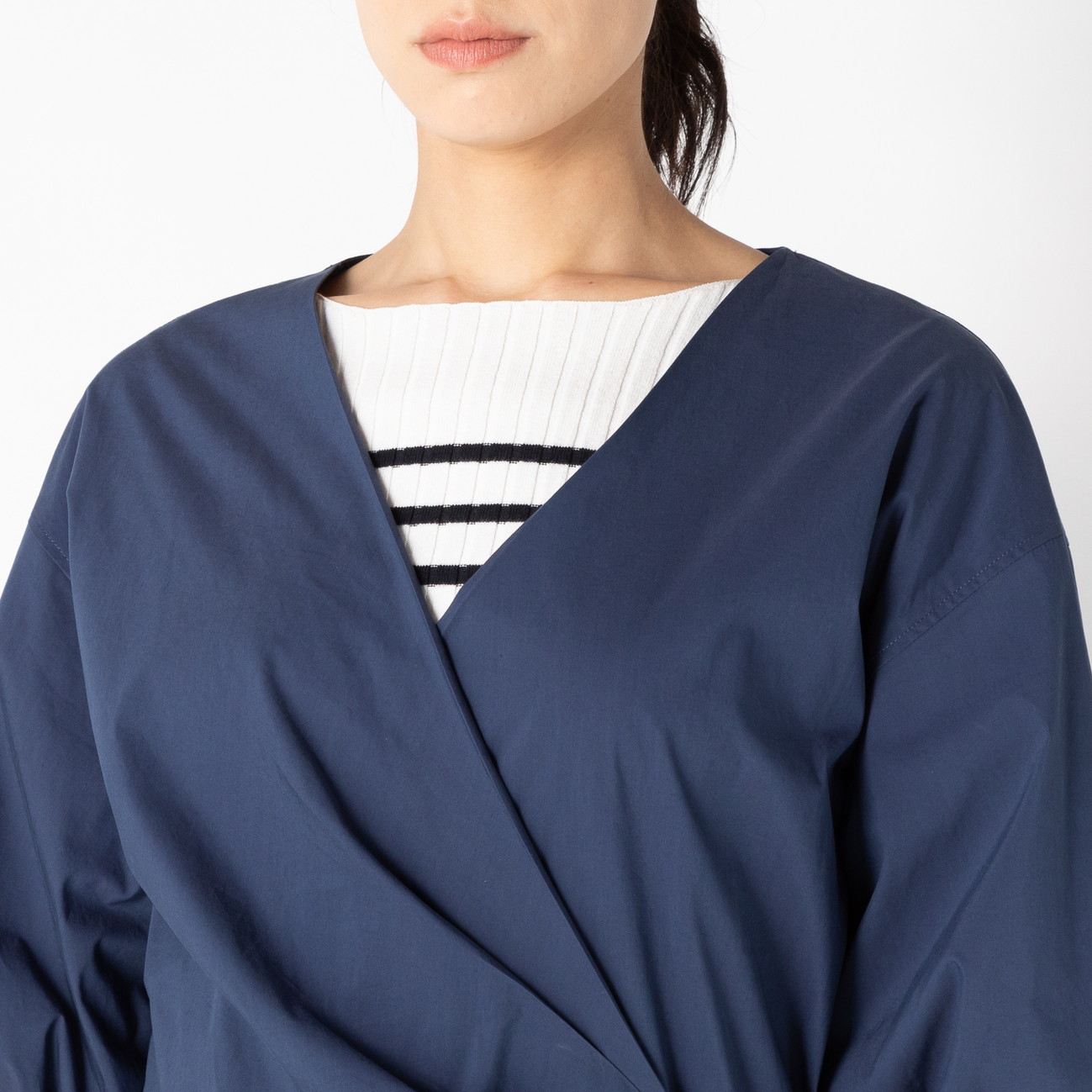 More Sale タイプライターストレッチ カシュクールラッフワンピース Heliopole Heliopole エリオポール 公式オンラインストア