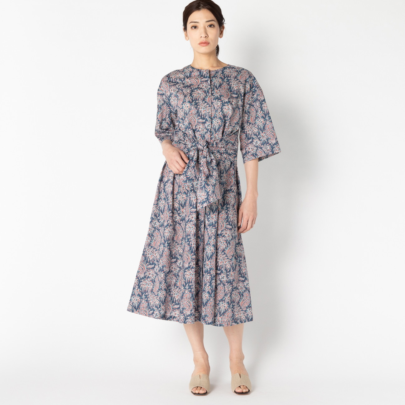 More Sale リバティ Palmpaisley リボンベルトハオリワンピース Heliopole Heliopole エリオポール 公式オンラインストア