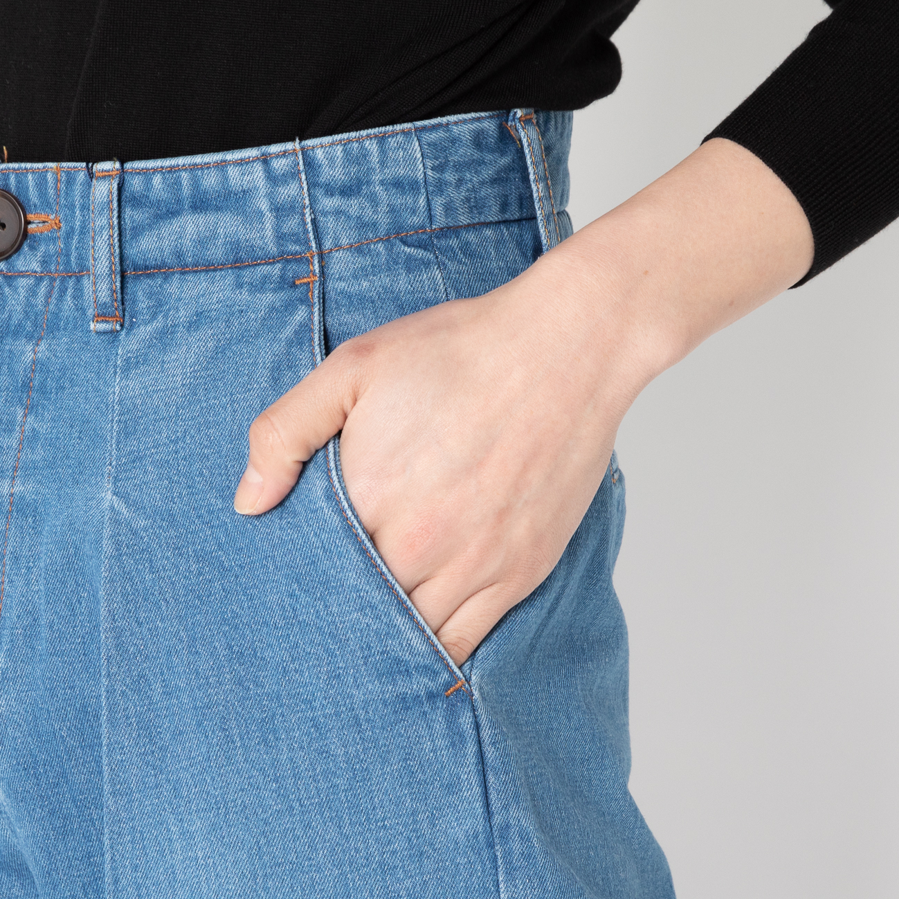 MORE SALE》FENNEL タック ワイドデニム パンツ|woadblue MORE SALE》FENNEL タック ワイドデニム パンツ|woadblue
