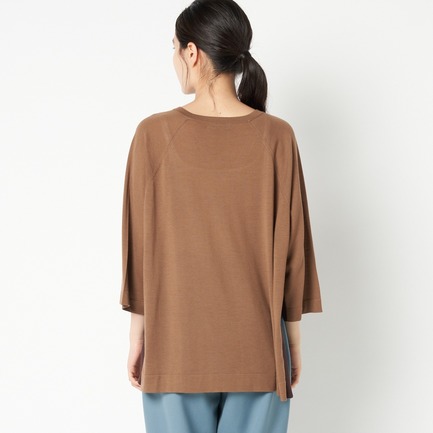 ハイゲージ配色サイドスリットＶニットプルオーバー 詳細画像 キャメル 5