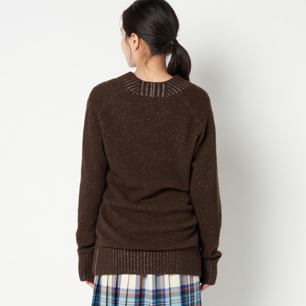 5Gブークレ&times;梳毛ニットＶニットプルオーバー 詳細画像 ダークブラウン 5
