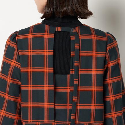 BONOTTOウールチェックロングワンピース 詳細画像 グリーン系 6