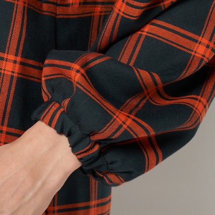 BONOTTOウールチェックロングワンピース 詳細画像 グリーン系 9