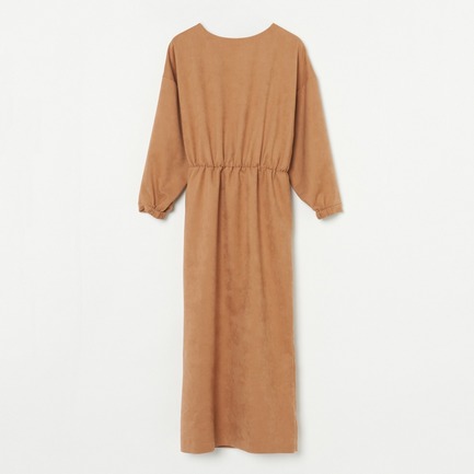 ウォッシャブルフェイクスエード２WAYカシュクールワンピース 詳細画像 キャメル 1