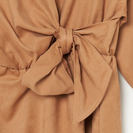 ウォッシャブルフェイクスエード２WAYカシュクールワンピース 詳細画像 キャメル 4