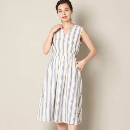 Maison Guillemette: バックシャンストライプワンピース