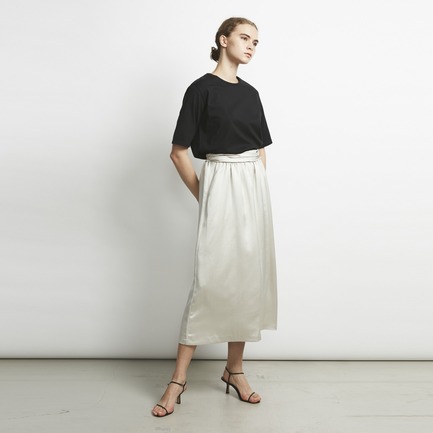 KALINE SATIN SKIRT SOLID 詳細画像 ベージュ 10