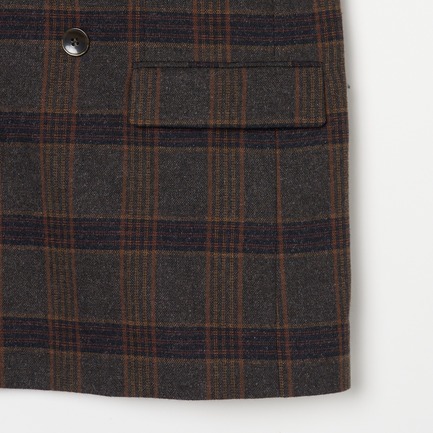 the Ellison W Jacket (TOMAS WOOL CHECK) 詳細画像 ブラウン 6