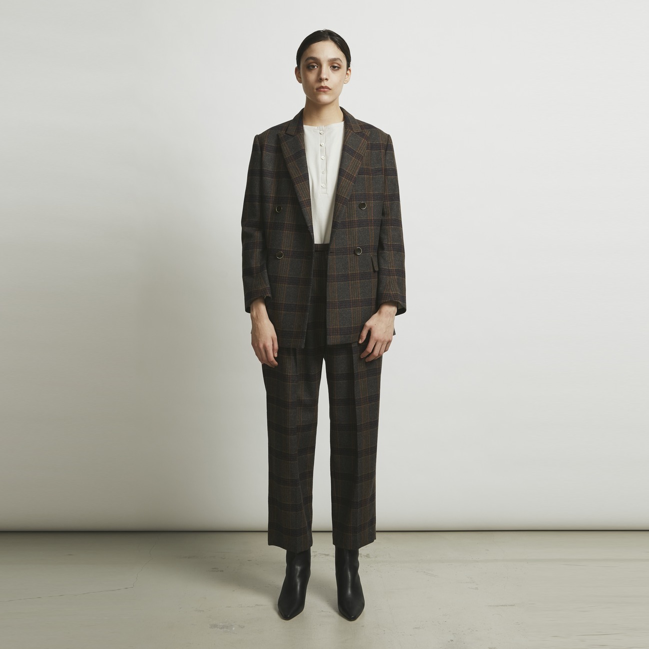 TOMAS WOOL CHECK TATERED PT|HELIOPOLE|HÉLIOPÔLE(エリオポール