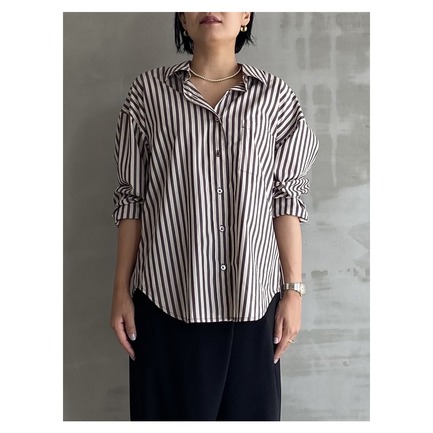 the Editor SHIRT (COTTON BROAD  STRIPE) 詳細画像 ミディアムグレー 14