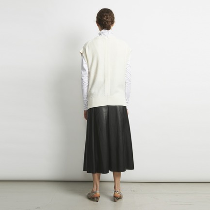 ECO LEATHER FLARE SKIRT 詳細画像 ダークブラウン 3