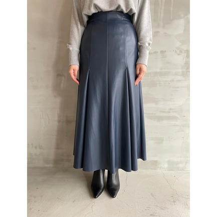 ECO LEATHER FLARE SKIRT 詳細画像 ダークブラウン 7