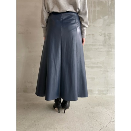 ECO LEATHER FLARE SKIRT 詳細画像 ダークブラウン 9