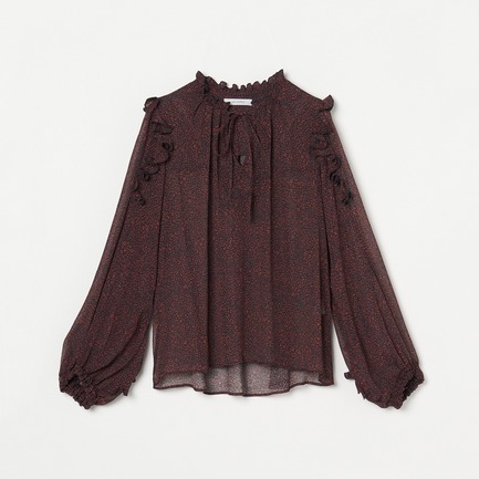 DEVEAUX SHIFFON RUFFLE BLOUSE