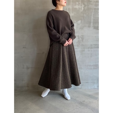 SQUARE JACQUARD FLARE SKIRT 詳細画像 ブラック 12