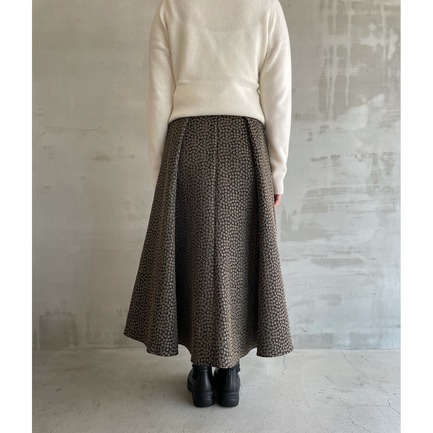 SQUARE JACQUARD FLARE SKIRT 詳細画像 ブラック 7