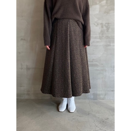 SQUARE JACQUARD FLARE SKIRT 詳細画像 ブラック 9