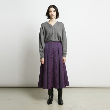 SQUARE JACQUARD FLARE SKIRT 詳細画像 ピンク系 4