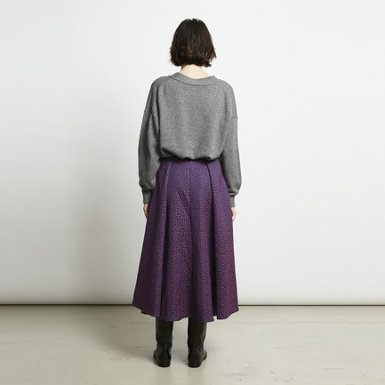 SQUARE JACQUARD FLARE SKIRT 詳細画像 ブラック 6