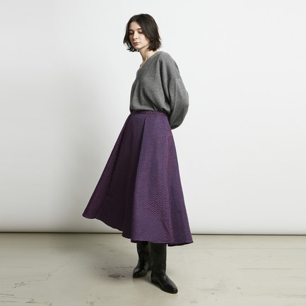 SQUARE JACQUARD FLARE SKIRT 詳細画像 ピンク系 8