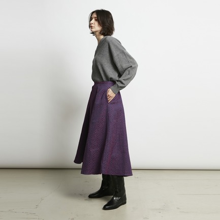 SQUARE JACQUARD FLARE SKIRT 詳細画像 ブラック 9