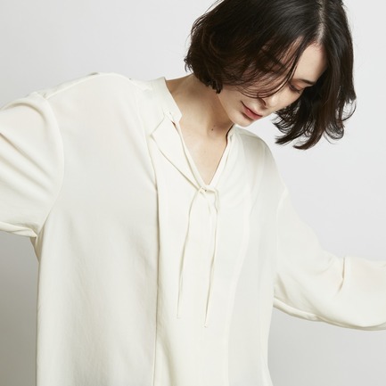 GEORGETTE BANDCOLLAR BLOUSE 詳細画像 ホワイト 10