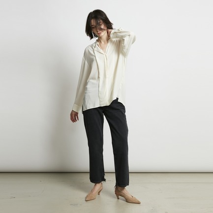 GEORGETTE BANDCOLLAR BLOUSE 詳細画像 ホワイト 5