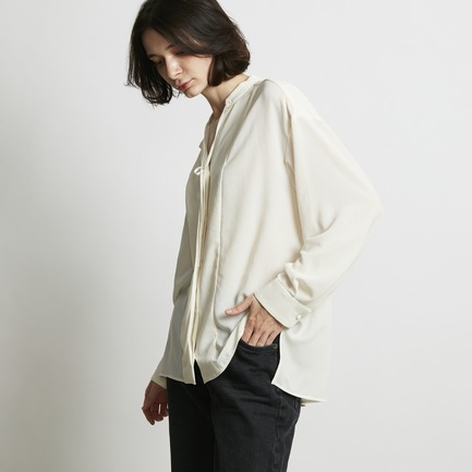 GEORGETTE BANDCOLLAR BLOUSE 詳細画像 ホワイト 7