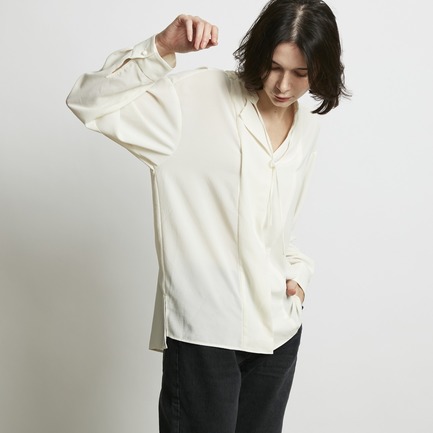 GEORGETTE BANDCOLLAR BLOUSE 詳細画像 ホワイト 8