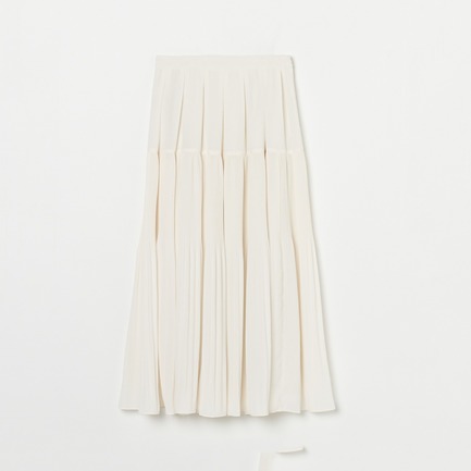 GEORGETTE TIERED PLEAT SKIRT 詳細画像 ホワイト 1