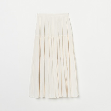 GEORGETTE TIERED PLEAT SKIRT 詳細画像 ホワイト 1