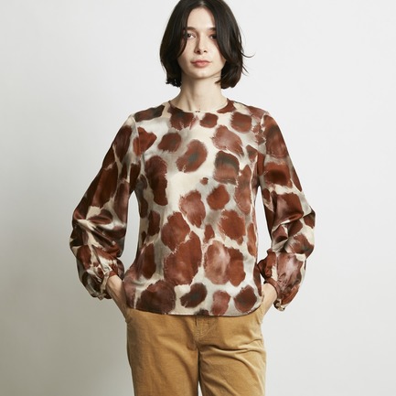 DEVEAUX PRINT VOLUME BLOUSE 詳細画像 ベージュ 2