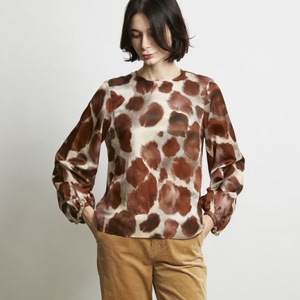 DEVEAUX PRINT VOLUME BLOUSE 詳細画像 ベージュ 3