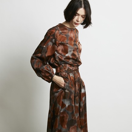 DEVEAUX PRINT VOLUME BLOUSE 詳細画像 ダークブラウン 11