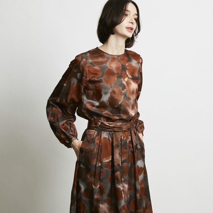 DEVEAUX PRINT VOLUME BLOUSE 詳細画像 ベージュ 12