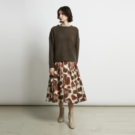 DEVEAUX PRINT FLARE SKIRT 詳細画像 ベージュ 12