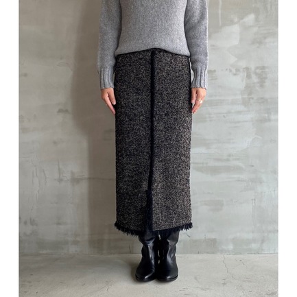 WOOL MIX TWEED BOXY SKIRT 詳細画像 ミディアムグレー 15