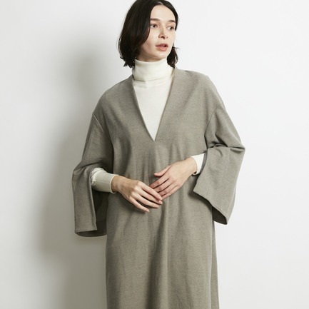 W-SIDED BRUSHED KAFTAN DRESS 詳細画像 ベージュ 8