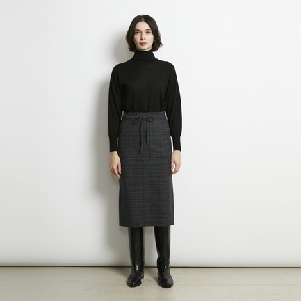 W-SIDED GLEN CHECK EASY SKIRT 詳細画像 ネイビー 1