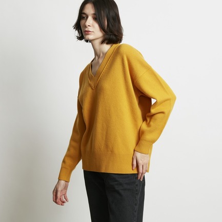 WOOL WIDE V NECK PO 詳細画像 マスタード 11