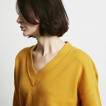 WOOL WIDE V NECK PO 詳細画像 マスタード 13