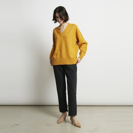 WOOL WIDE V NECK PO 詳細画像 マスタード 9