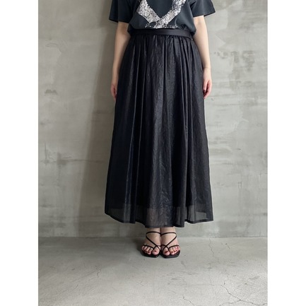 LEATHER BOIL GATHER SKIRT 詳細画像 ホワイト 1